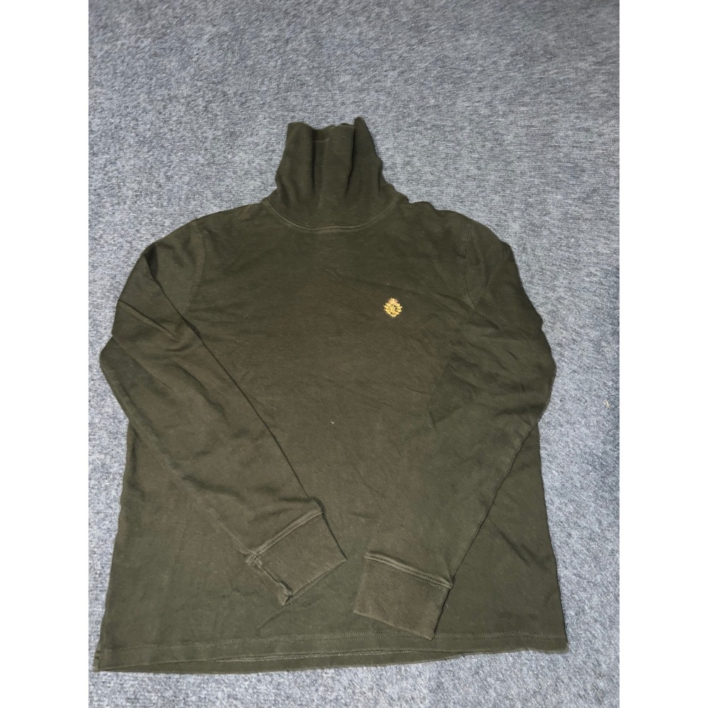 Lauren Ralph Lauren Womens Medium Olive Green Cotton Turtleneck Long Sleeve Top